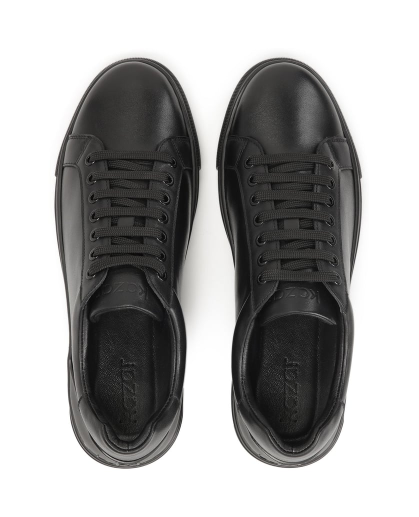 Kazar-Schwarze-Sneaker-aus-Leder-zum-Schnüren-schwarz