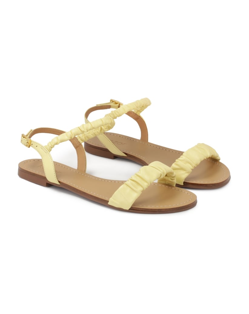 Kazar-Flat-sandals-with-crinkle-straps-žltá