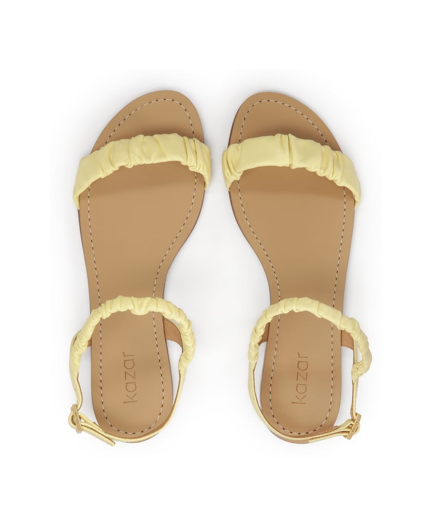 Kazar-Flat-sandals-with-crinkle-straps-žltá