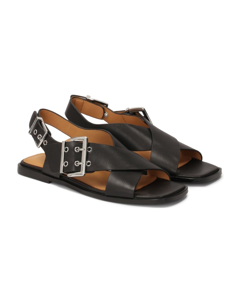 Kazar-Schwarze-Sandalen-mit-flacher-Sohle-und-schwarz