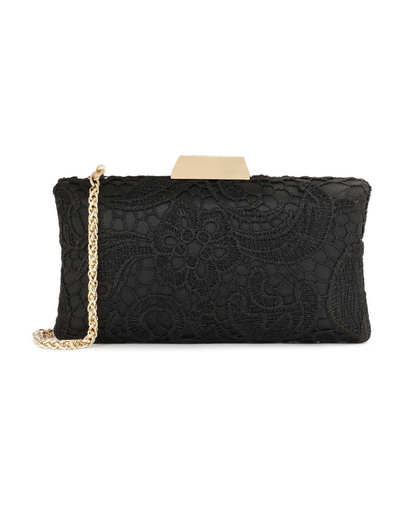 Kazar-Elegante-schwarze-Clutch-Tasche-aus-Guip-schwarz