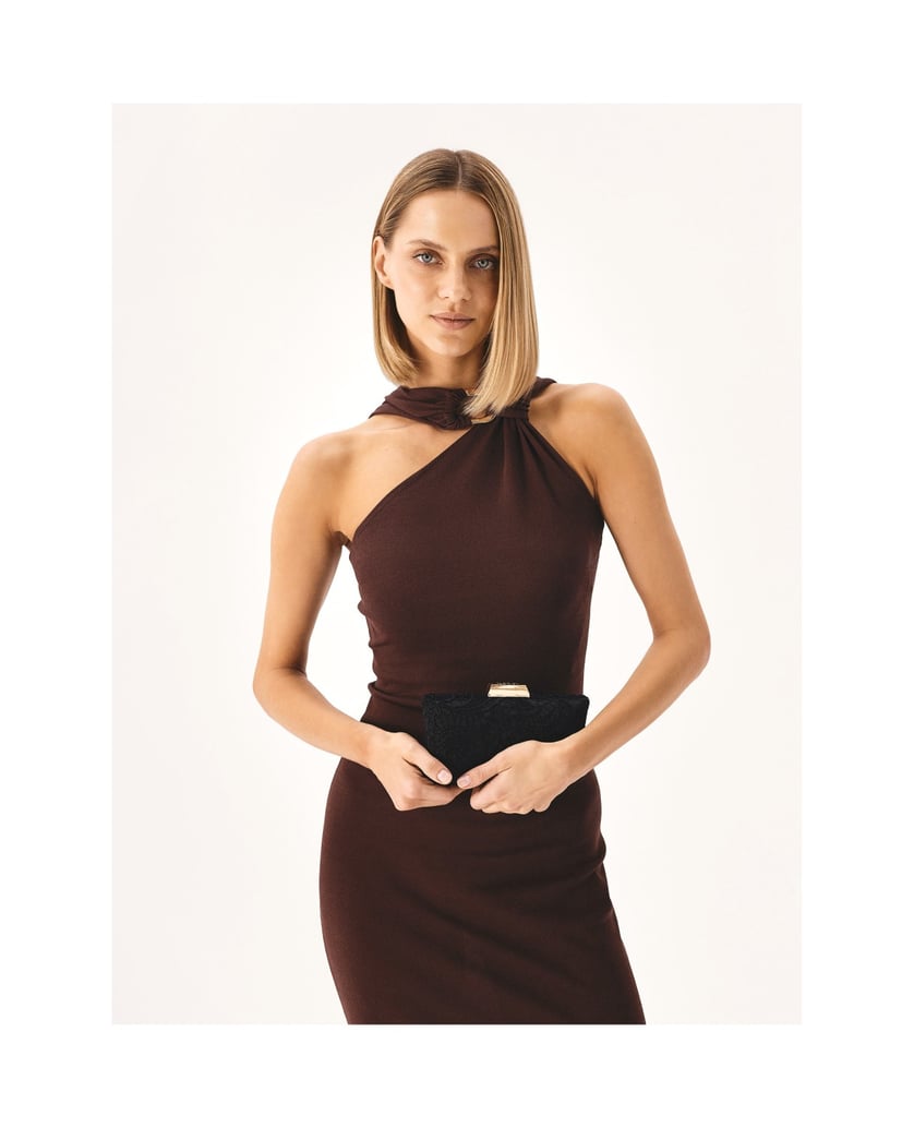 Kazar-Elegante-schwarze-Clutch-Tasche-aus-Guip-schwarz