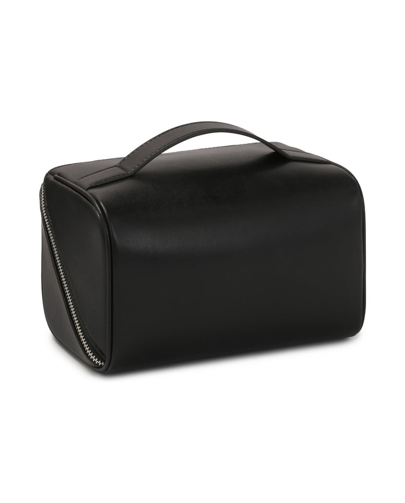 Kazar-Schwarze-Leder-Kosmetiktasche-mit-Reißve-schwarz