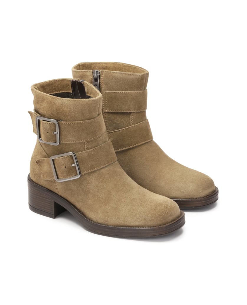 Kazar-Wildlederstiefel-mit-Schnallen-beige
