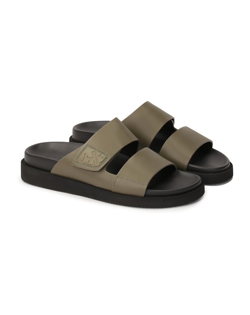 Kazar-Khaki-slides-with-two-straps-khaki