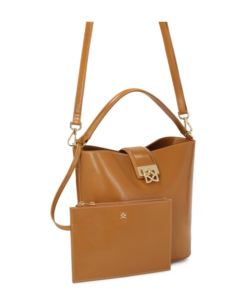 Kazar-Hellbraune-Handtasche-mit-zusätzlicher-T-camel