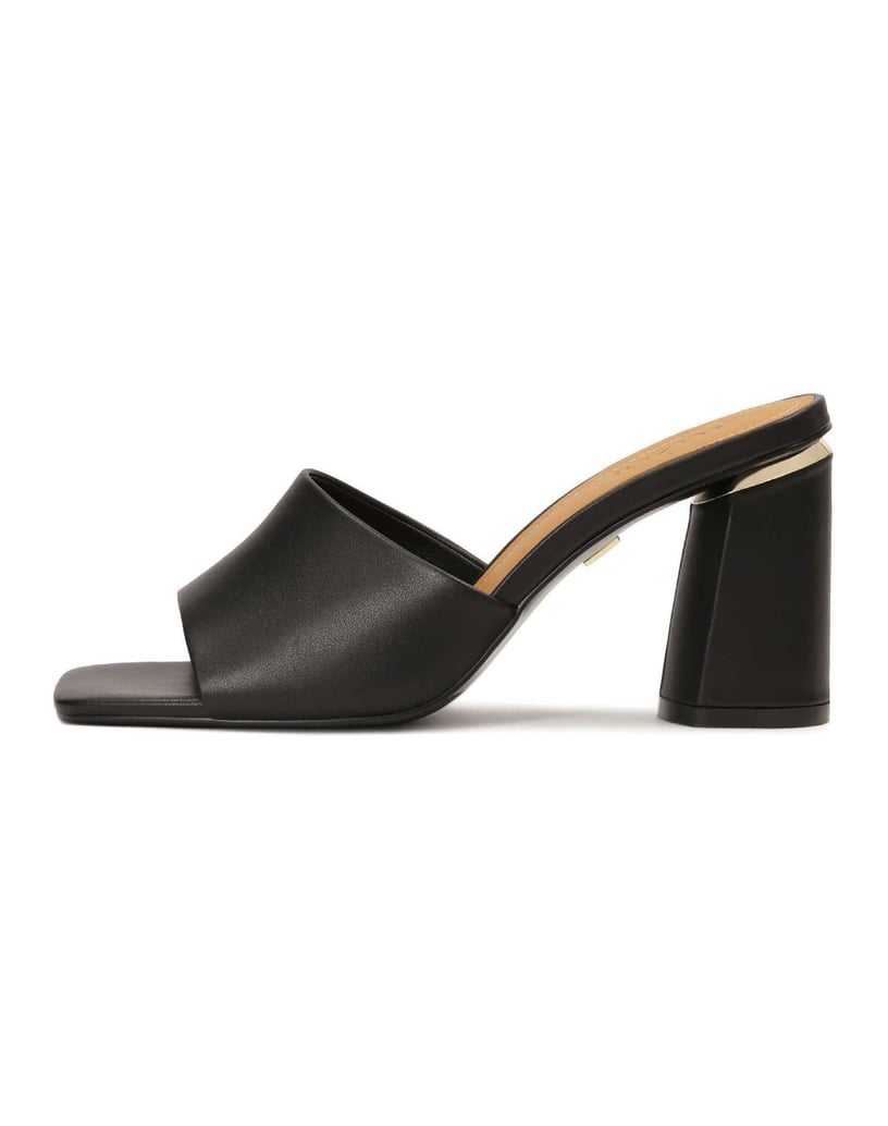 Kazar-Black-mules-on-a-post-with-a-square-front-čierna
