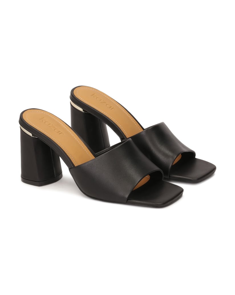 Kazar-Black-mules-on-a-post-with-a-square-front-čierna
