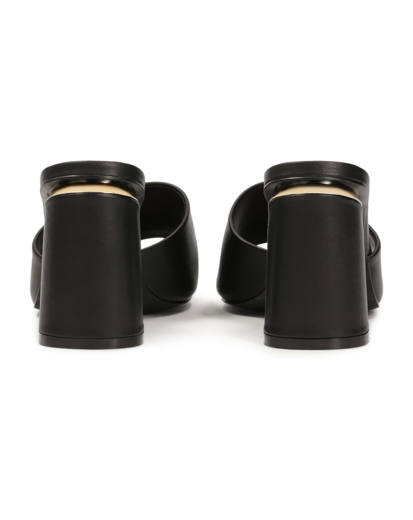 Kazar-Black-mules-on-a-post-with-a-square-front-čierna