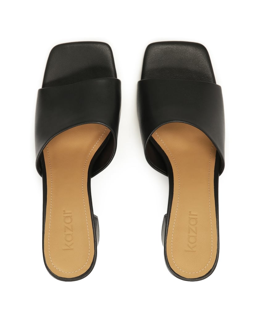 Kazar-Black-mules-on-a-post-with-a-square-front-čierna