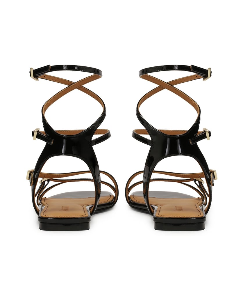 Kazar-Flat-sandals-in-patent-leather-černá