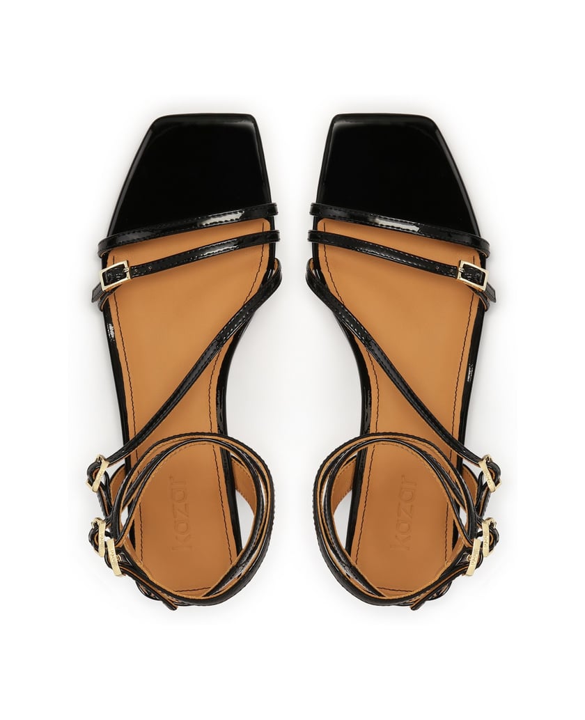 Kazar-Flat-sandals-in-patent-leather-černá