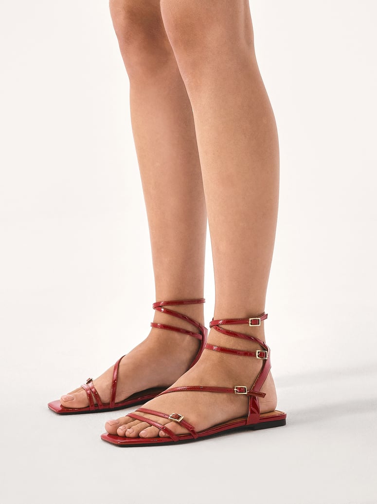 Kazar-Rote-Sandalen-mit-feinen-Riemchen