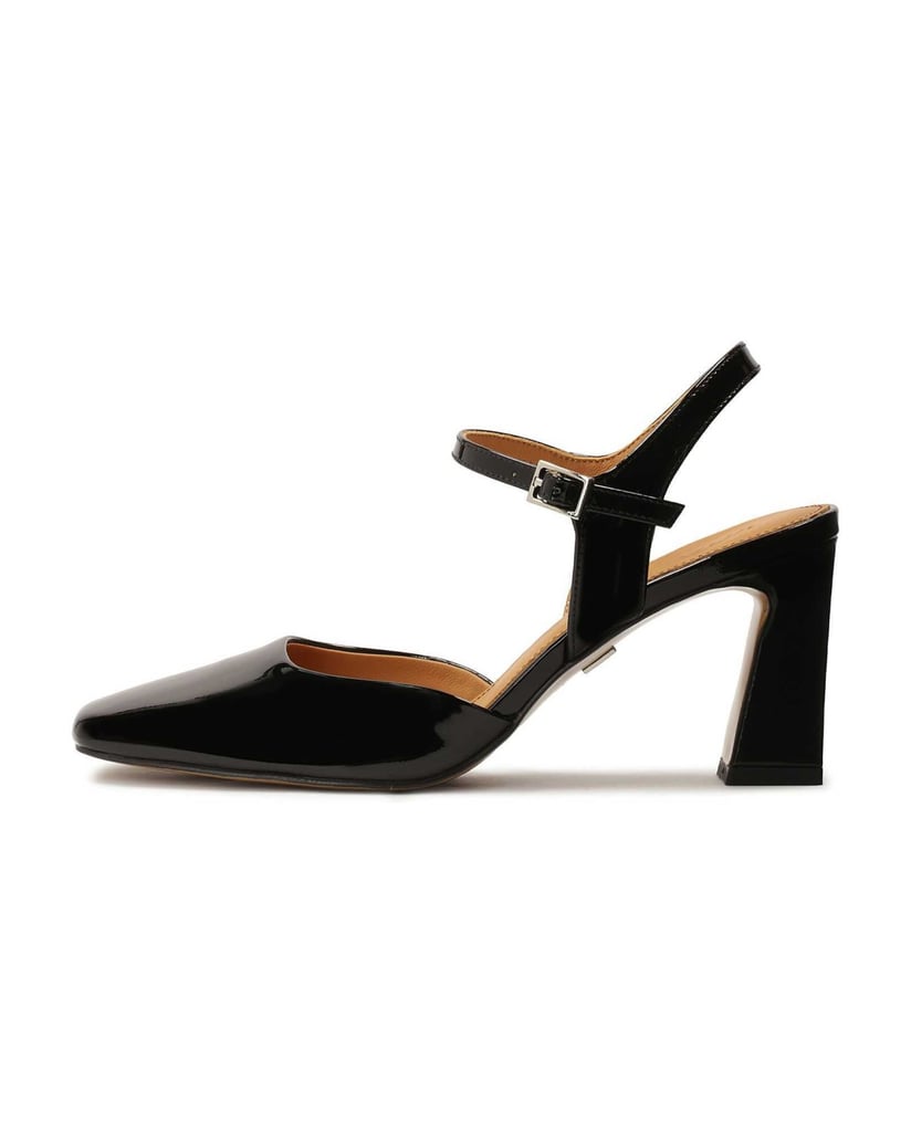 Kazar-Semi-open-patent-leather-pumps-černá