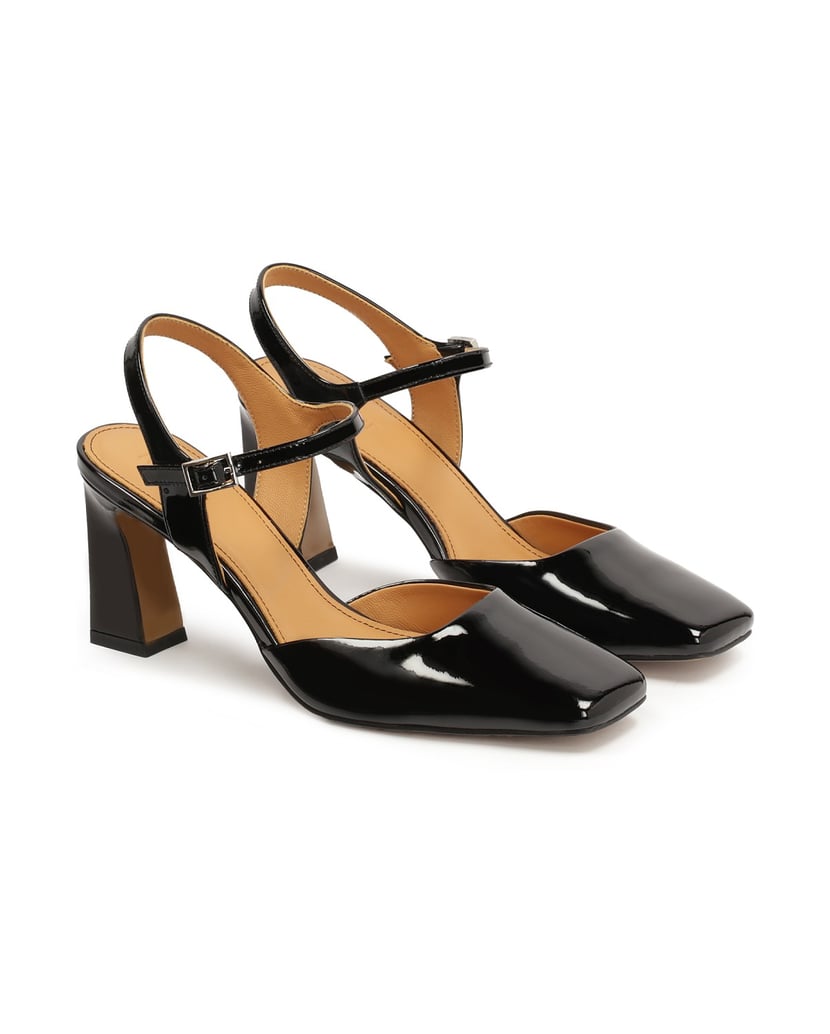 Kazar-Semi-open-patent-leather-pumps-černá