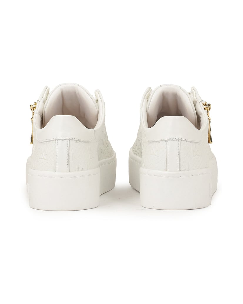 Kazar-White-sneakers-with-embossed-pattern-and-zipper-closure-bílá