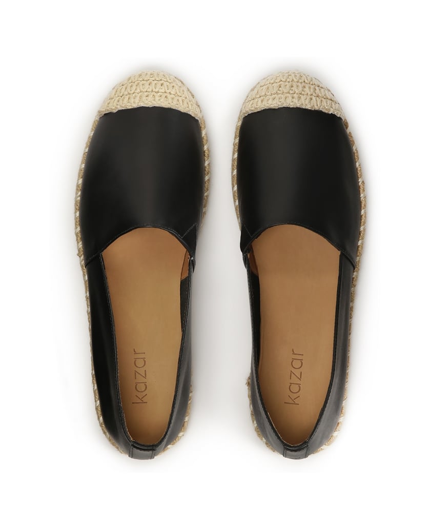 Kazar-Black-leather-espadrilles-čierna
