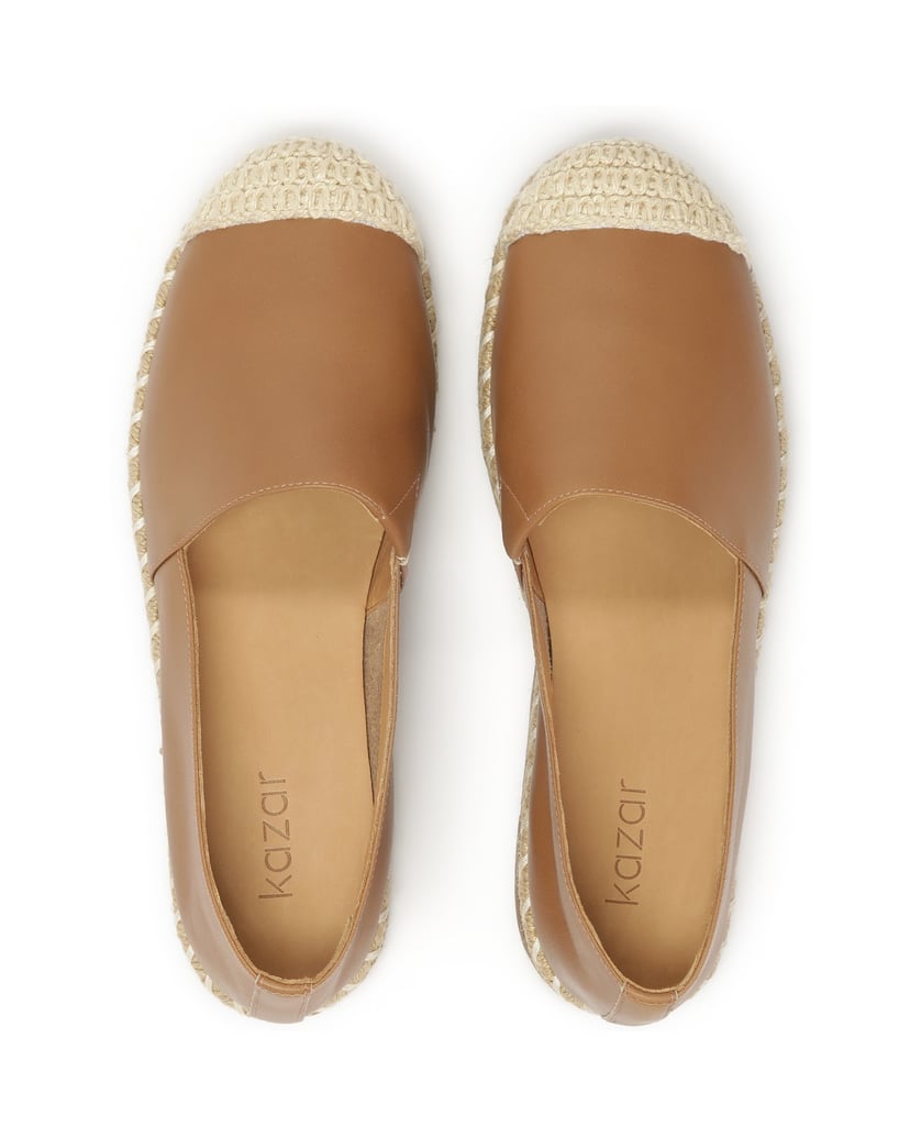Kazar-Bequeme-Espadrilles-aus-Glattleder-camel