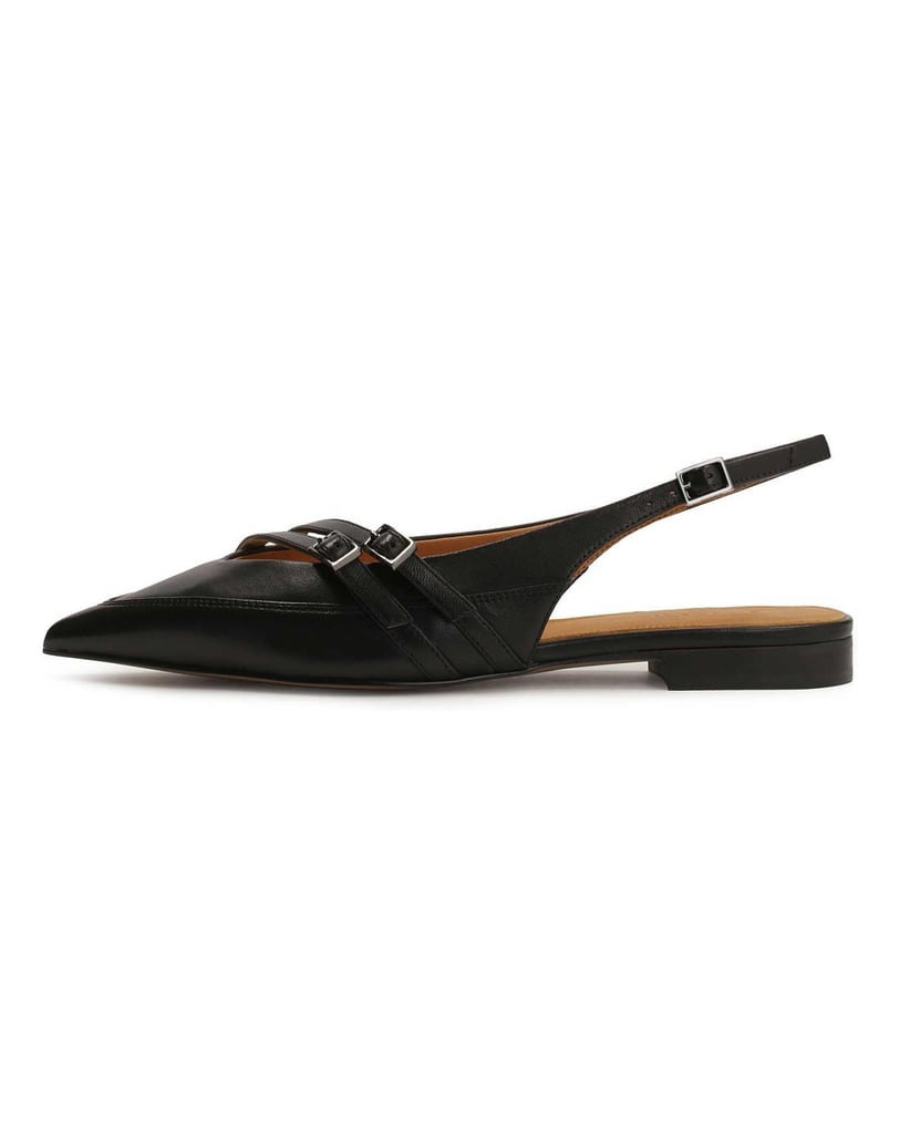 Kazar-Flat-slingback-pumps-in-black-leather-černá