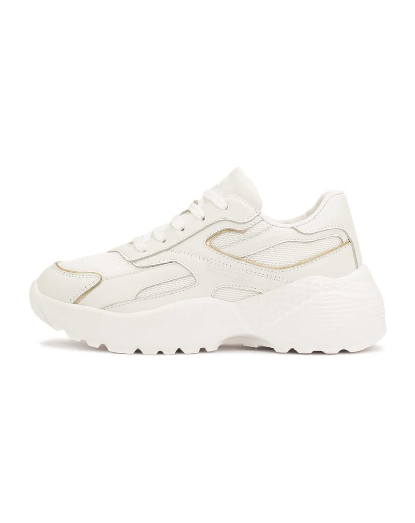 Kazar-White-sneakers-with-gold-trim-biela