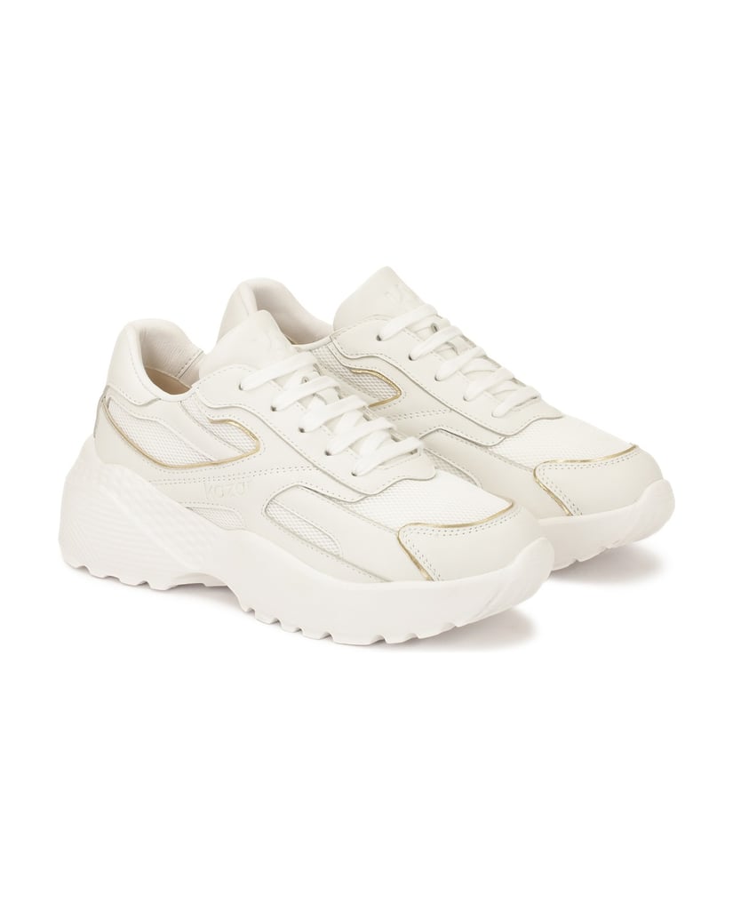 Kazar-White-sneakers-with-gold-trim-biela