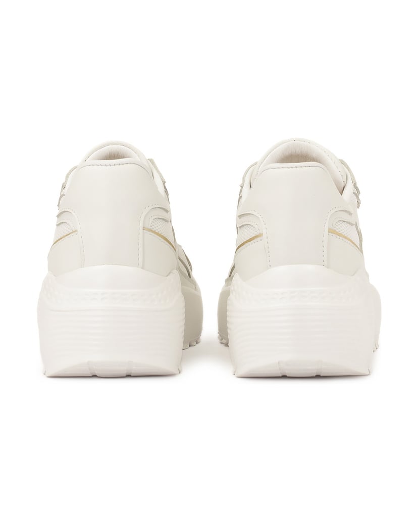 Kazar-White-sneakers-with-gold-trim-biela