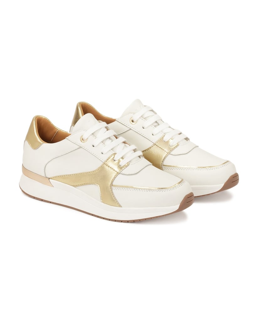 Kazar-White-sneakers-with-gold-insert-bílá