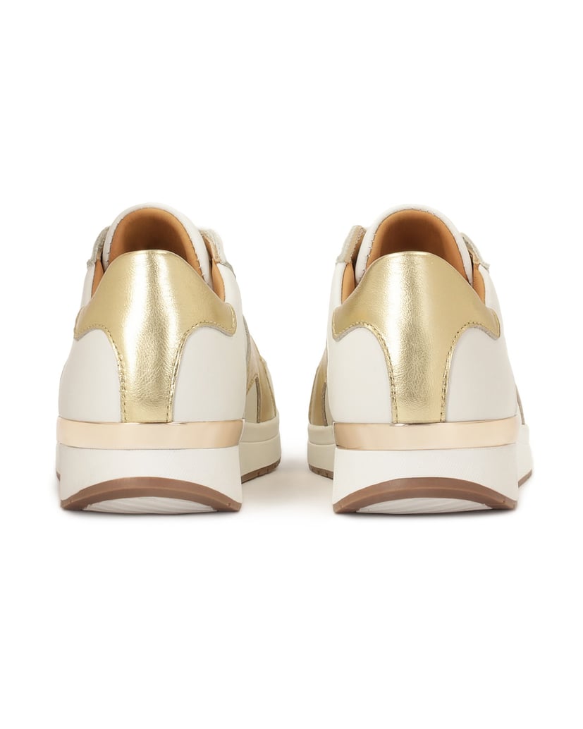 Kazar-White-sneakers-with-gold-insert-bílá