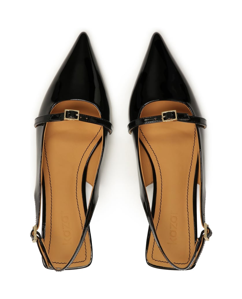 Kazar-Lackierte,-flache-Slingback-Pumps-schwarz