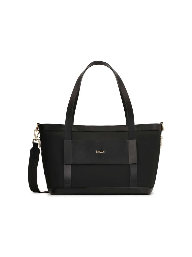 Kazar-Handtasche-aus-Stoff-und-Leder-mit-Griff