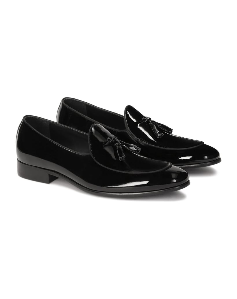 Kazar-Black-patent-loafers-with-tassels-čierna