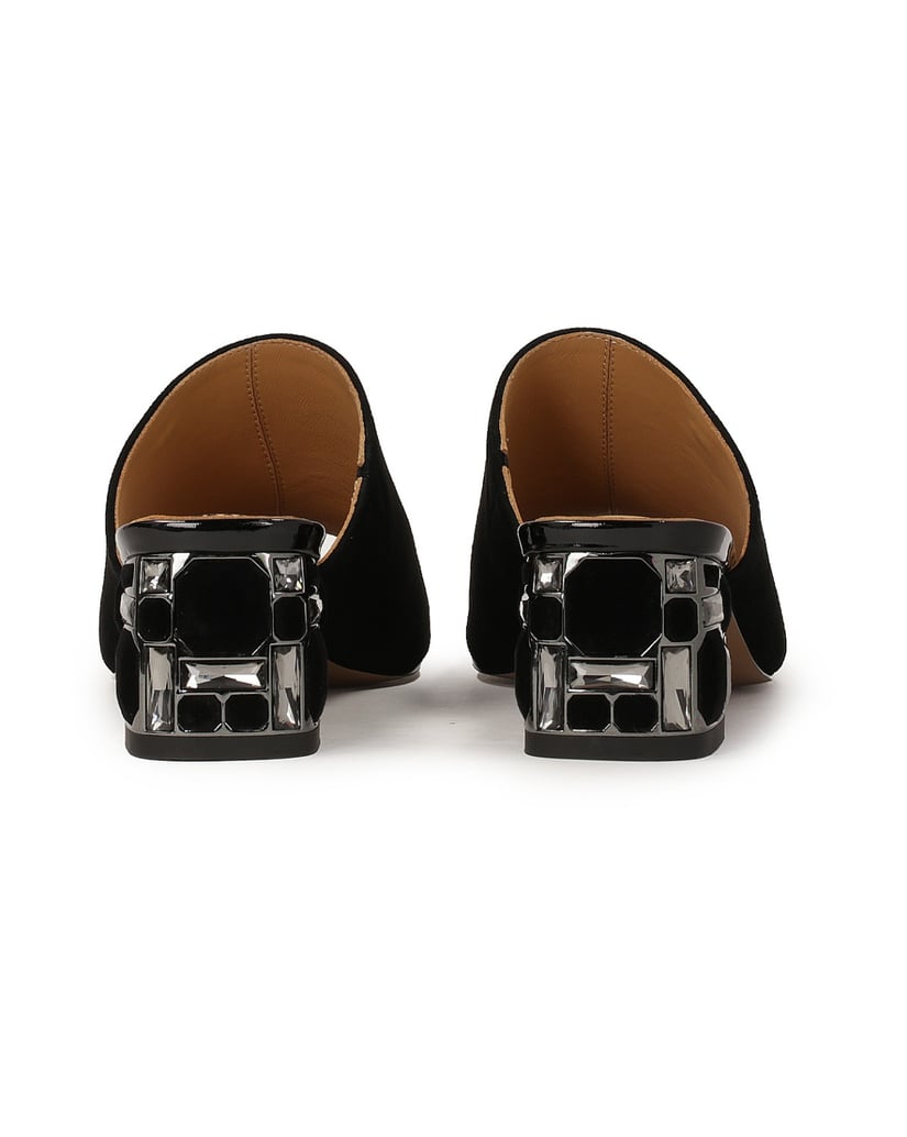 Kazar-Black-mules-with-rhinestones-on-the-heel-černá