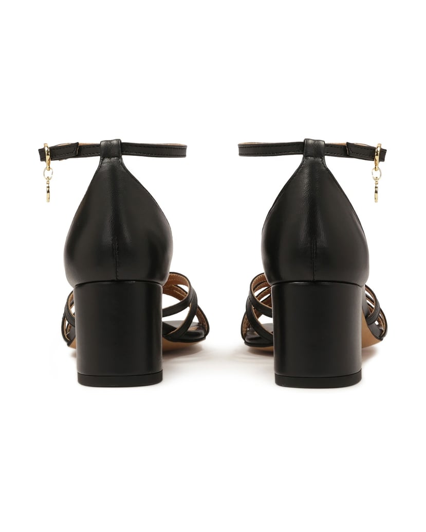 Kazar-Black-leather-sandals-with-full-heel-černá