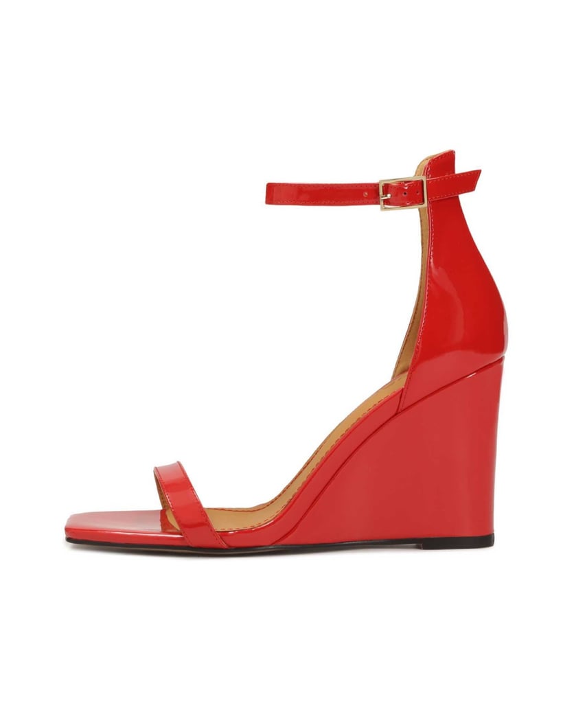 Kazar-Lackierte-rote-Sandalen-mit-Plateauabsat-rot