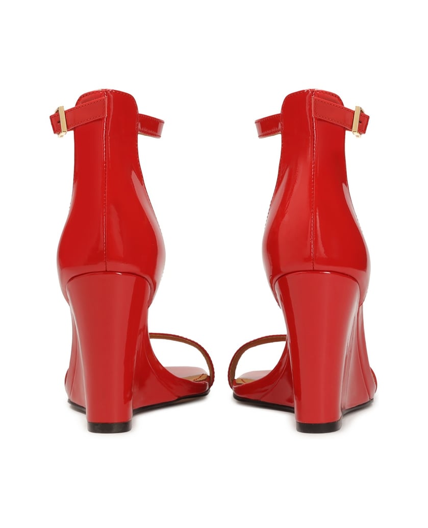 Kazar-Lackierte-rote-Sandalen-mit-Plateauabsat-rot