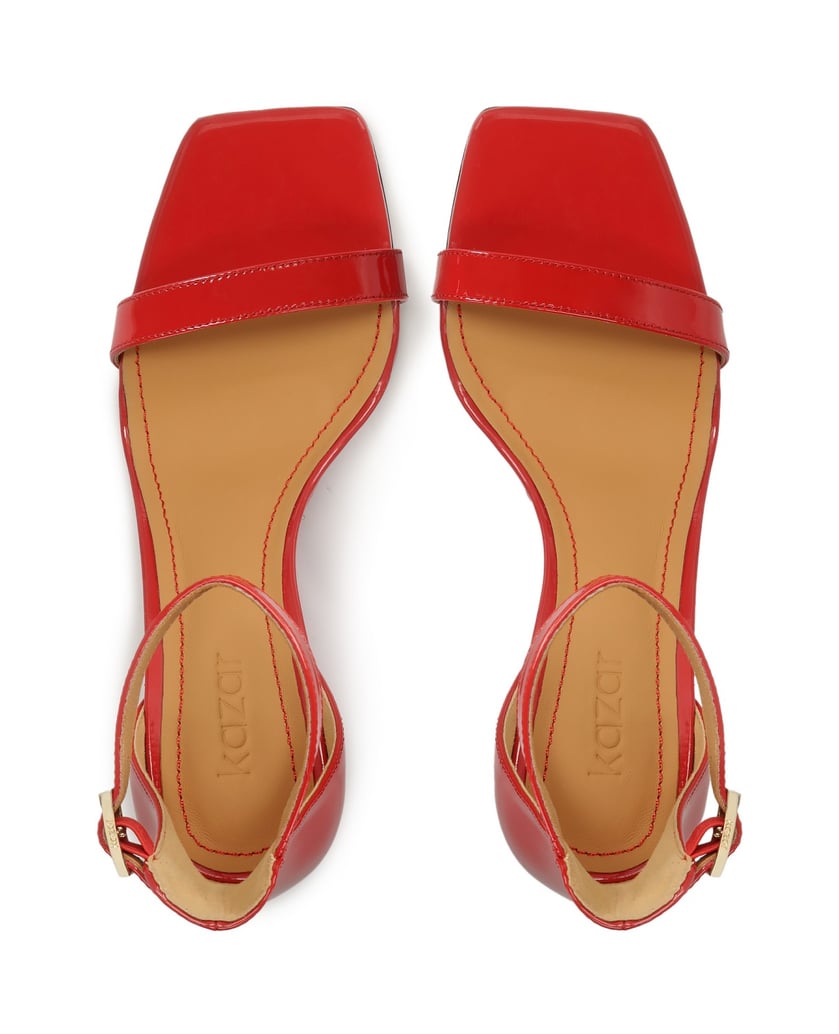 Kazar-Lackierte-rote-Sandalen-mit-Plateauabsat-rot