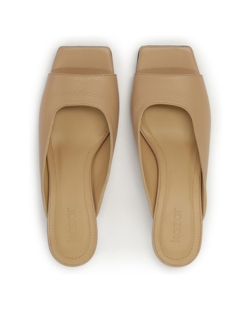 Kazar-Leather-mules-with-a-low-heel-béžová