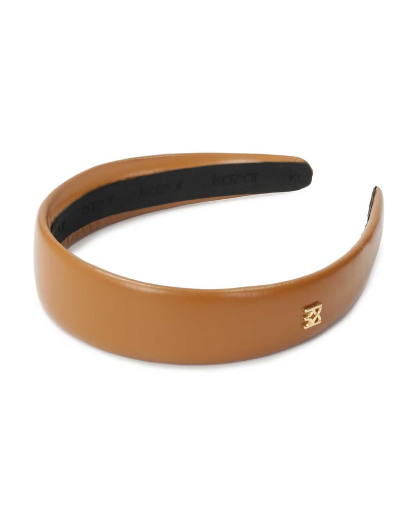 Kazar-Light-brown-hairband-with-small-monogram