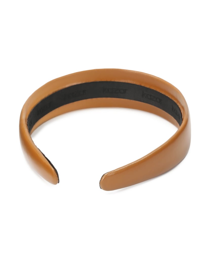 Kazar-Light-brown-hairband-with-small-monogram
