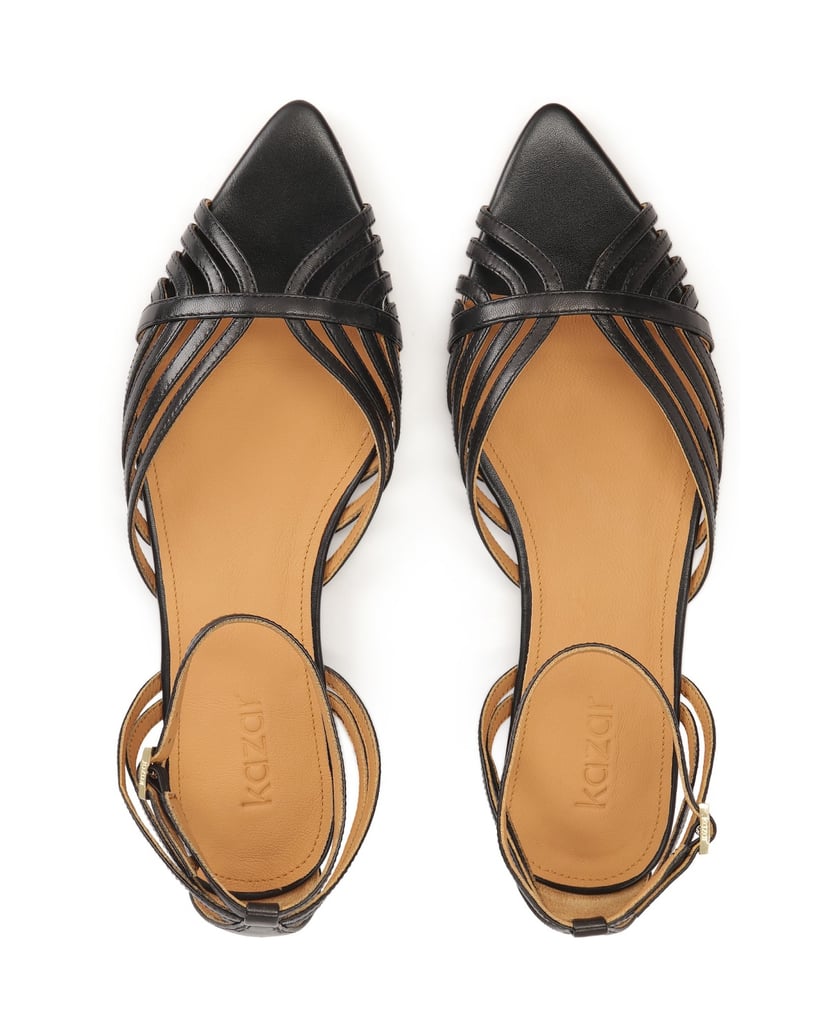 Kazar-Schwarze-Ledersandalen-mit-feinem-Schaft-schwarz