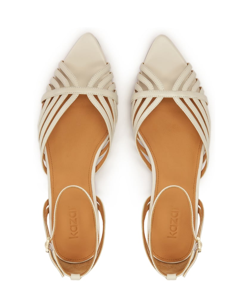 Kazar-Flache-Ledersandalen-mit-verlängerten-Na-weiss