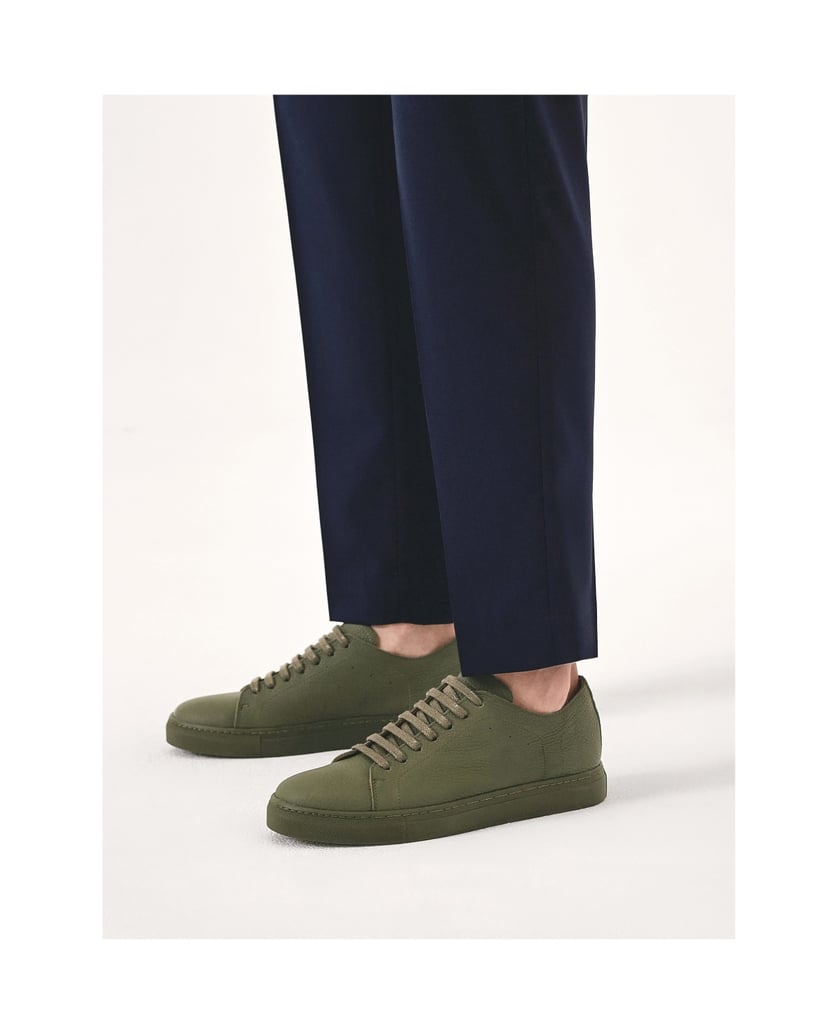 Kazar-Schnürsenkel-Sneaker-aus-natürlichem-Led-oliv