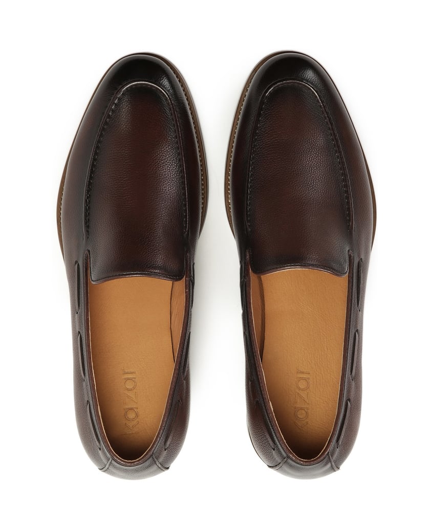 Kazar-Brown-loafers-with-a-thong-hnědá