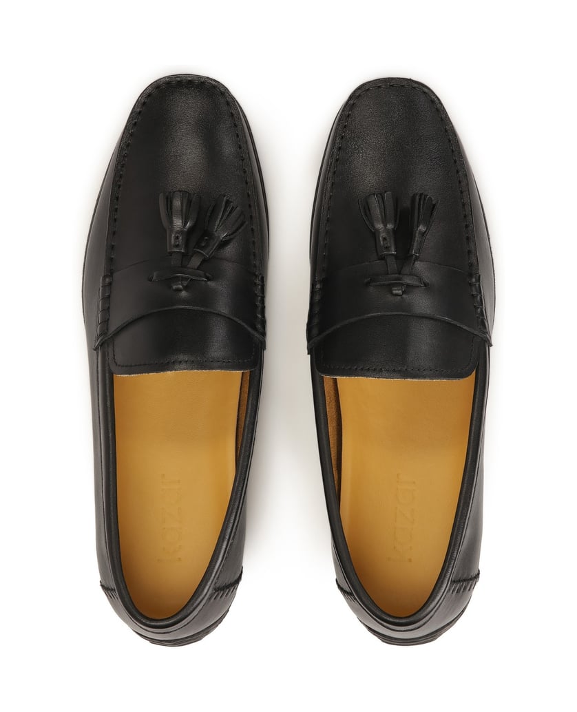 Kazar-Schwarze-Leder-Mokassins-mit-Clogs-schwarz