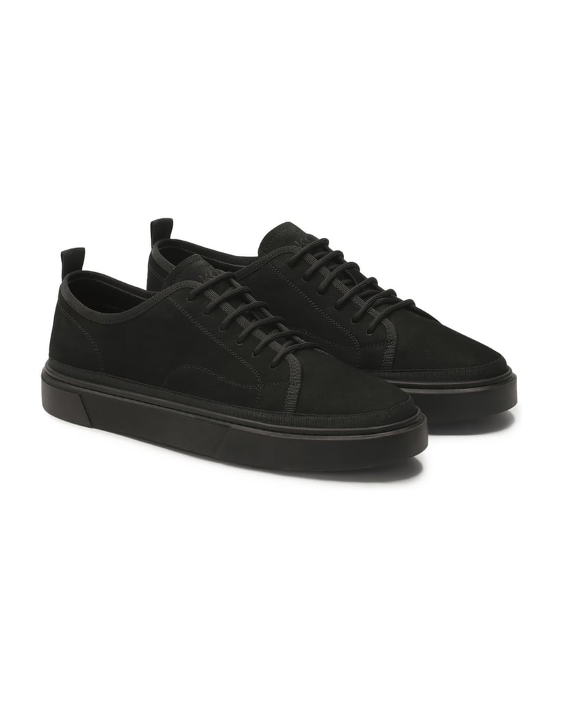 Kazar-Lace-up-black-nubuck-sneakers-černá