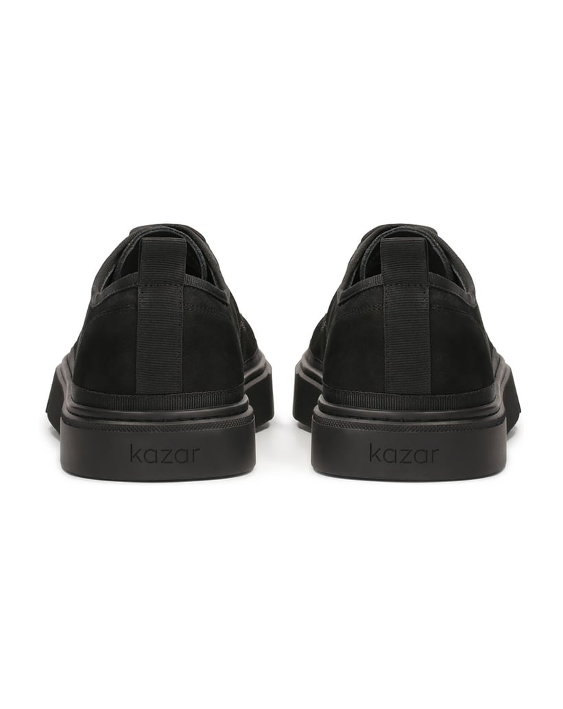 Kazar-Lace-up-black-nubuck-sneakers-černá