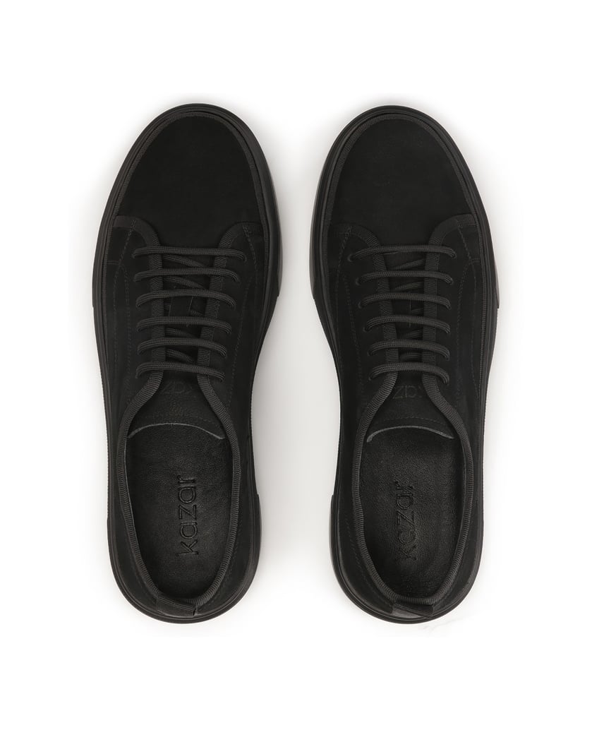 Kazar-Lace-up-black-nubuck-sneakers-černá