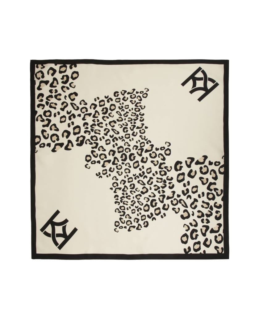 Kazar-Seidenschal-mit-Leopardenmuster-weiss