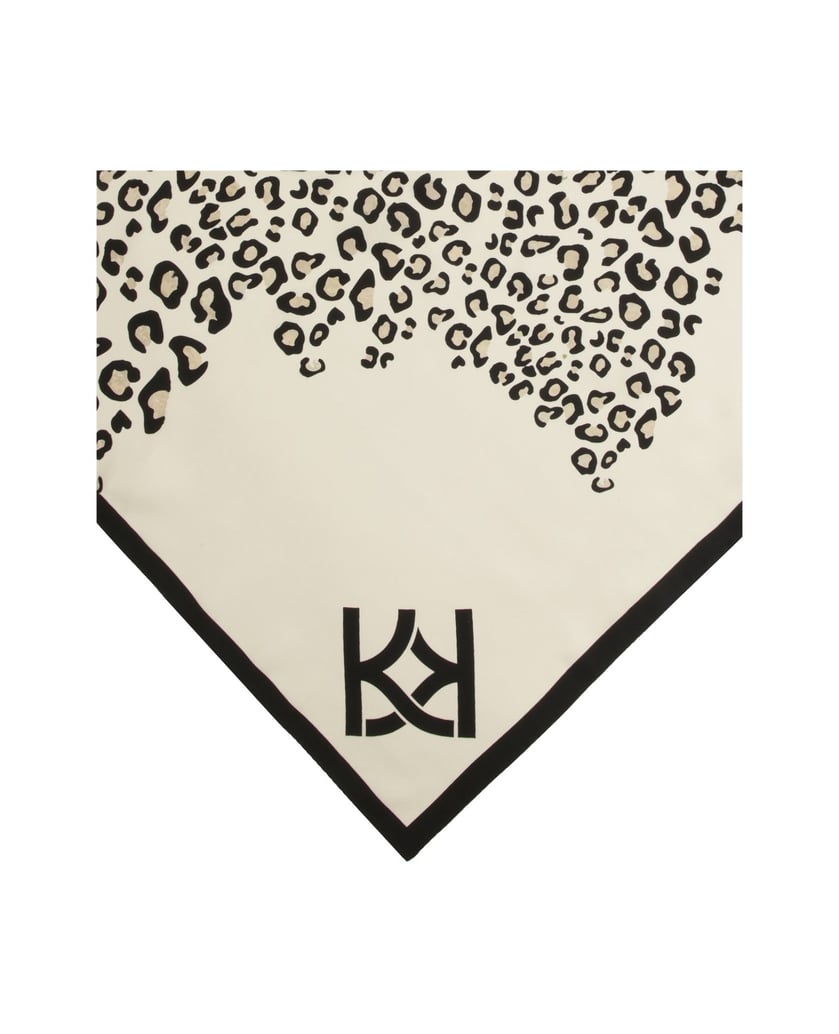 Kazar-Seidenschal-mit-Leopardenmuster-weiss
