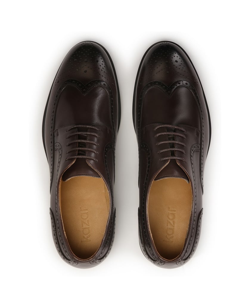 Kazar-Braune-Halbschuhe-mit-Rosettenverzierung-braun